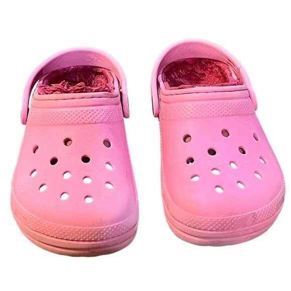Crocs Pink Lined Slingback Clogs C12 - Picture 1 of 11